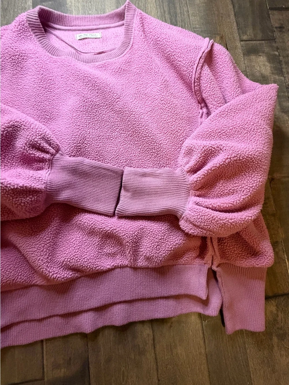 Free People We The Free Cozy Camden Pink Textured Pullover Sweater Large